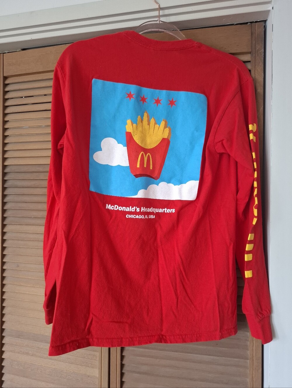 【READ! 】McDonald's Red Long-Sleeve Kids Shirt with Fries Graphic
